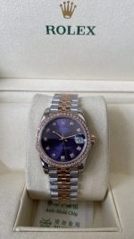 Rolex Datejust 28mm Everose Gold m279381rbr 0015 Aubergine Diamond Lady Watch - Image 4