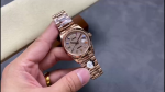 Rolex Day Date 36 Diamond Paved Dial Fluted Bezel 18K Everose gold 128235 0039 President Watch - Image 2