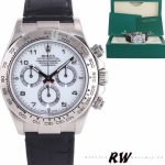 Rolex Daytona 116519 White Arabic Dial Black Leather strap 40mm Mens Replica Watch - Image 2