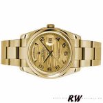 Rolex Day-Date 118208 Yellow Gold Arabic Numeral Wave Champagne Dial 36mm Unisex Replica Watch - Image 4