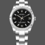 Rolex Oyster Perpetual 177210 Black Dial Stainless Steel 31mm Lady Replica Watch