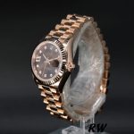 Rolex Datejust 279175 Chocolate Diamond Mark Fluted Bezel 28mm Lady Replica Watch - Image 3