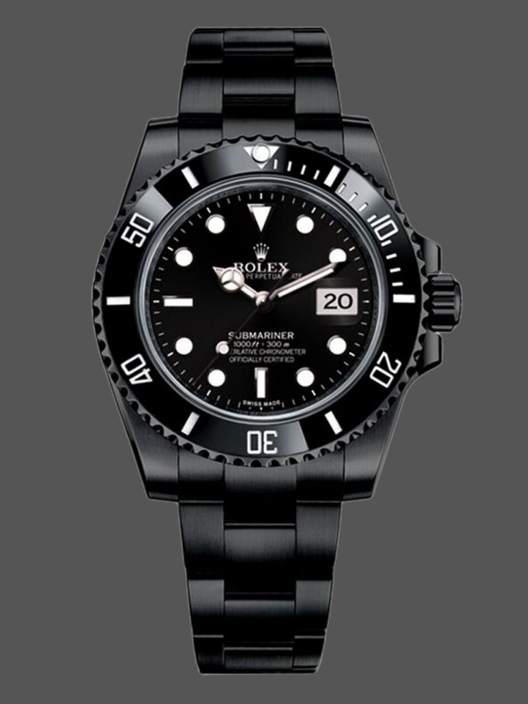 3C45F5D0-ABBD-55B2-160F-A20CD848A21B Rolex Submariner Date 116610LN Black Dial Black PVD/DLC Stainless Steel 40MM Mens Replica Watch - Image 1