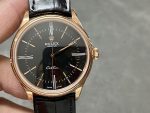 Rolex Cellini Time 50505 Black Leather Strap Black Dial 39mm Mens Replica Watch - Image 3