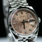 Rolex Datejust 126234 Fluted Bezel Pink Jubilee Diamond Dial 36MM Unisex Replica Watch - Image 2