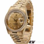 Rolex Day Date 118348 Champagne Index Dial Yellow Gold 36mm Unisex Replica Watch - Image 4