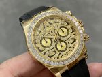 Rolex Cosmograph Daytona 116588 Yellow Gold Black Rubber Strap 40mm Mens Replica Watch - Image 4