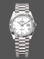 Rolex Day Date 36 White Dial Fluted Bezel White Gold m128239 0059 President Watch