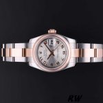 Rolex Datejust 179161 Stainless Steel and Everose Gold Concentric Circle Silver Dial 26MM Lady Replica Watch - Image 4