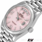 Rolex Day-Date 128239 White Gold Pink Opal Dial 36MM Unisex Replica Watch - Image 13