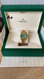 Rolex Datejust 31 Yellow Gold Olive Green Floral Motif Diamond Bezel M278288RBR 0038 - Image 6