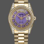 Rolex Day-Date 118388 Yellow Gold Lavender Purple Dial 36MM Unisex Replica Watch