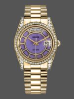 Rolex Day-Date 118388 Yellow Gold Lavender Purple Dial 36MM Unisex Replica Watch