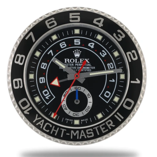 3FD13DAA-E63E-7E62-FCA9-714ED1D3CBE6 Rolex Yacht Master ll Black Wall Clock - Image 1