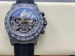 Rolex Daytona DIW Carbon Fiber Skeleton Black Replica Watch - Image 3