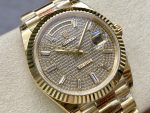 Rolex Day Date 40 Yellow Gold Pave Diamond Dial M228238 0054 Men's Watch - Image 4