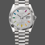 Rolex Day Date 36mm White Gold 128239 0016 Pave Rainbow Diamond Dial