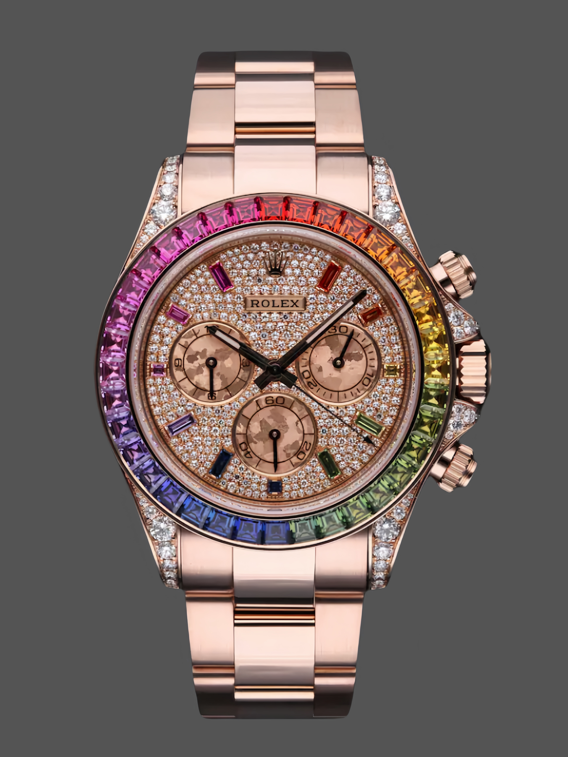 40DB7FB5-2F60-AB3C-F6B0-07408E4CC48B Rolex Daytona 116595RBOW 'Rainbow' Rose Gold Pave Diamond Dial Sapphir - Image 1