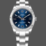 Rolex Oyster Perpetual 177210 Stainless Steel Blue Dial 31mm Lady Replica Watch