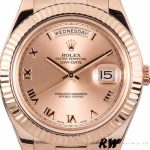 Rolex Day-Date 218235 Pink Roman Numerals Dial Rose Gold 41MM Mens Replica Watch - Image 2