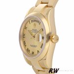 Rolex Day-Date 118208 Yellow Gold Champagne Dial Roman Numerals 36mm Unisex Replica Watch - Image 3