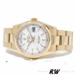 Rolex Day-Date 118208 White Dial Yellow Gold 36mm Unisex Replica Watch - Image 2