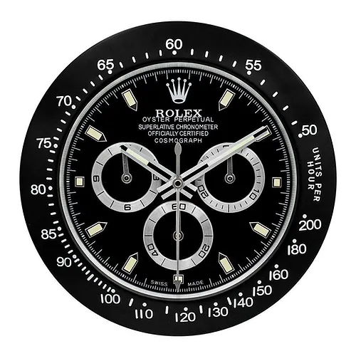 427E373A-A705-AFDB-D102-7890D13A744F Rolex Daytona Black Wall Clock - Image 1
