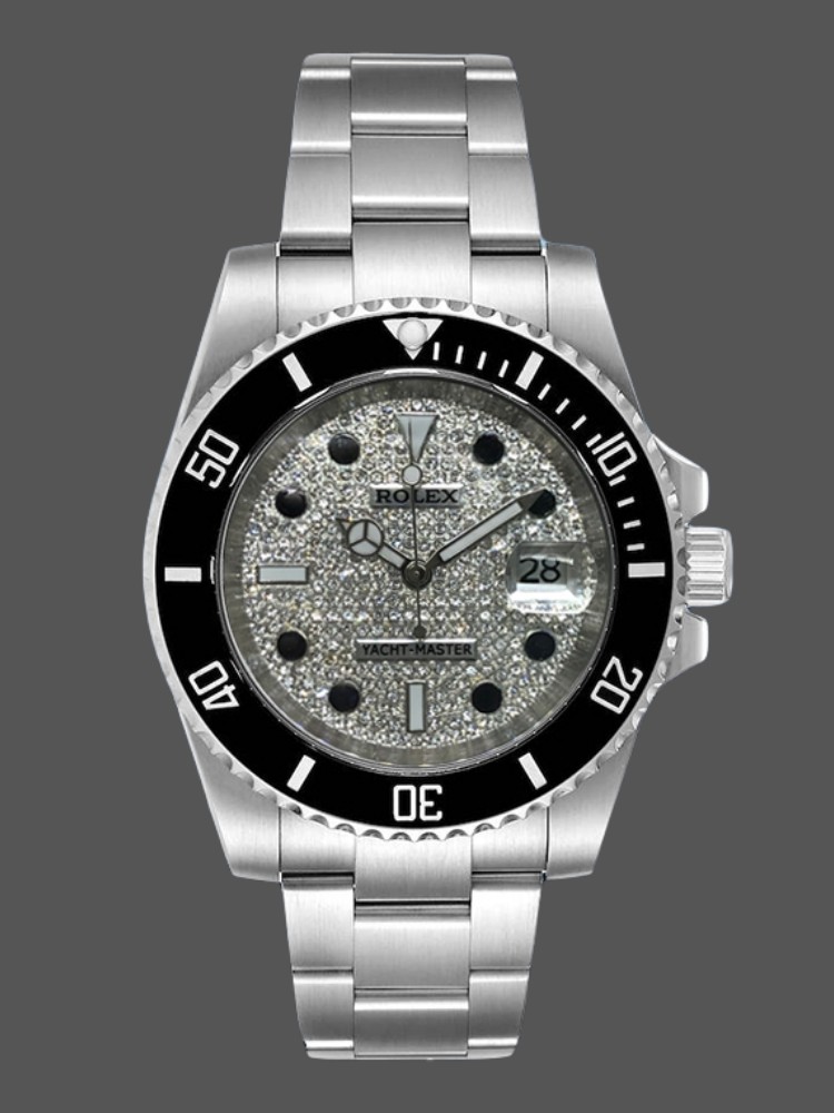 429DBC9C-2E16-AAEB-714A-5BCF86AF8865 Rolex Yacht-Master 116695 Stainless Steel Diamond Paved Dial 40MM Mens Replica Watch - Image 1