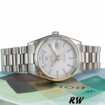Rolex Day-Date 118209 Silver Dial White Gold 36mm Unisex Replica Watch - Image 4