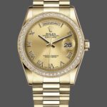 Rolex Day Date 118348 Champagne dial Yellow Gold 36mm Unisex Replica Watch