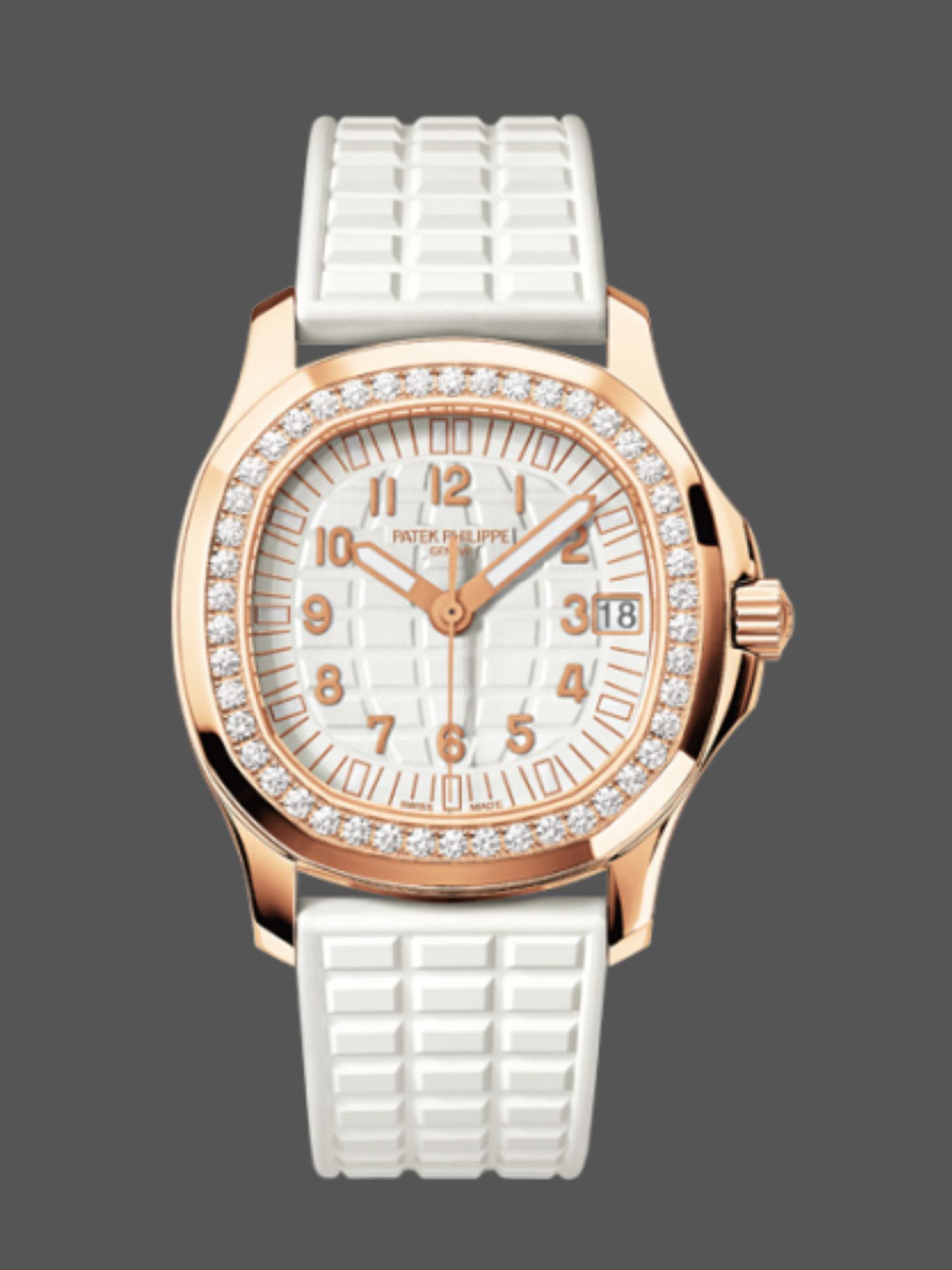 440AFDBC-B74D-9E3A-6F64-582F7FFAB0B8 Replica Patek Philippe Aquanaut Rose Gold White Dial 5068R 010 36mm Lady Watch - Image 1