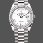 Rolex Day Date 36 White Gold Diamond Bezel White Dial m128399tbr 0019
