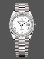 Rolex Day Date 36 White Gold Diamond Bezel White Dial m128399tbr 0019