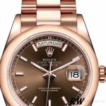 Rolex Day-Date 118205 Rose Gold Chocolate Dial 36mm Unisex Replica Watch - Image 3