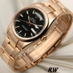 Rolex Day Date 118205 Black Dial Rose Gold 36mm Unisex Replica Watch - Image 4