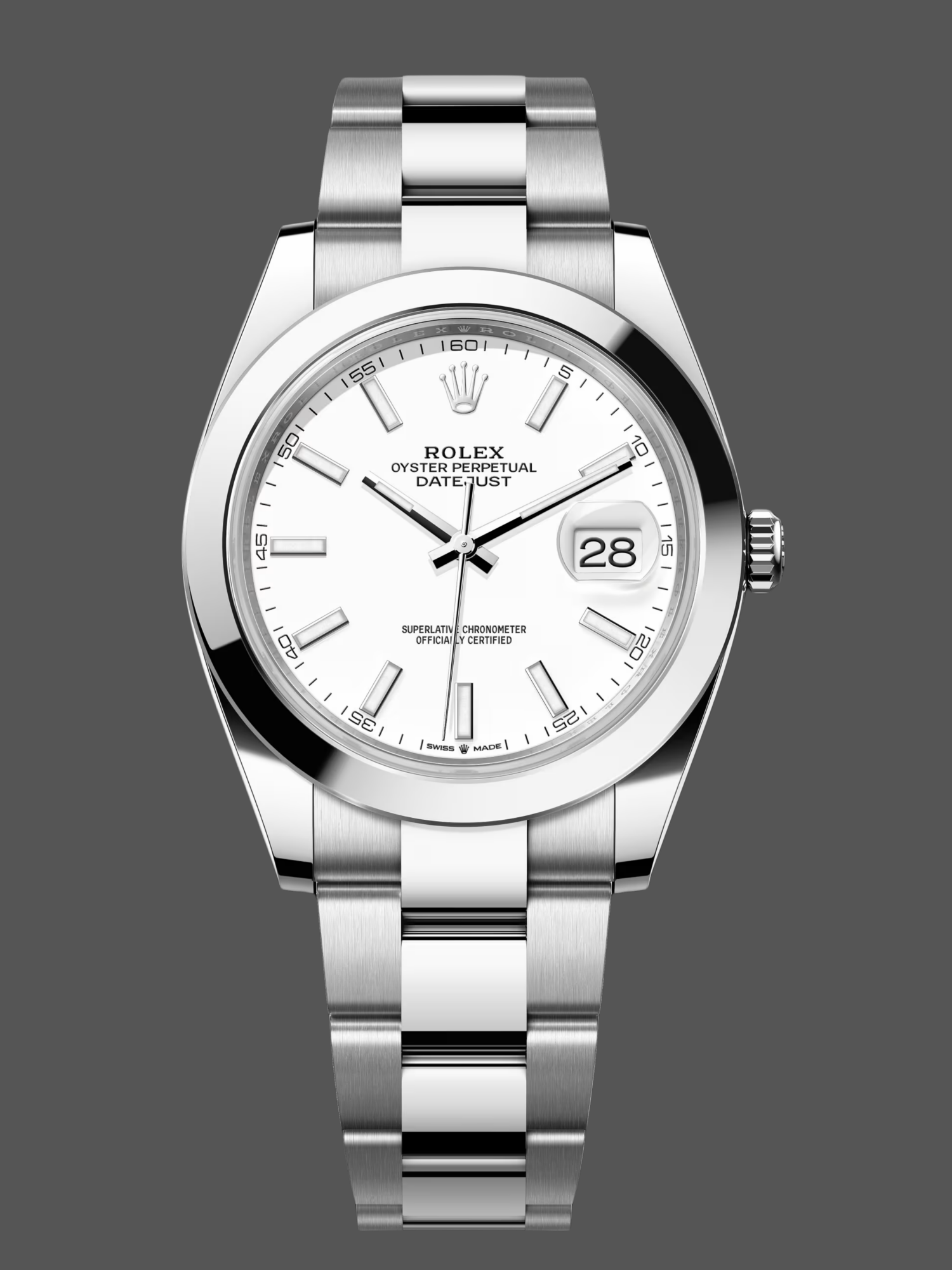 450D4E41-F48E-AD5C-E8D1-28AF4182D2B1 Rolex Datejust 41 Stainless Steel White Dial M126300 0005 Men's Watch - Image 1