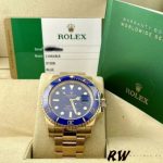 Rolex Submariner 116618 Yellow Gold Blue Dial 40mm Mens Replica Watch - Image 15