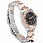 Rolex Datejust 179161 Stainless Steel and Everose Gold Concentric Circle Black Dial 26MM Lady Replica Watch - Image 2
