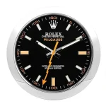 Rolex Milgauss Silver & Black Wall Clock