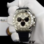 Rolex Daytona 116519 Panda Dial Black Leather Strap 40mm Mens Replica Watch - Image 2