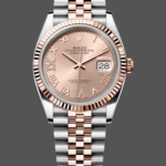 Rolex Datejust 36 Steel & Everose Gold Rose Diamond Pave Roman Dial m126231 0027