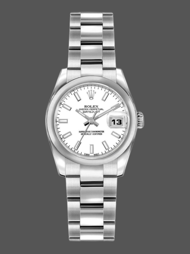 49551CEA-0CF1-A4F3-C103-FCC38184E1A0 Rolex Datejust 179160 White Index Dial Domed Bezel 26MM Lady Replica Watch - Image 1