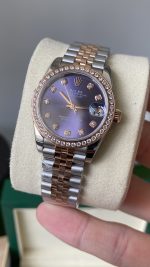 Rolex Datejust 28mm Everose Gold m279381rbr 0015 Aubergine Diamond Lady Watch - Image 5