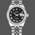 Rolex Datejust 178384 Stainless Steel Black Sunburst dial 31MM Lady Replica Watch