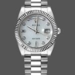 Rolex Day-Date 118239 Mother of Pearl White Dial Fluted Bezel 36mm Unisex Replica Watch