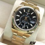 Rolex Sky-Dweller 326938 Yellow Gold Black Dial 42mm Mens Replica Watch - Image 2