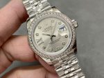 Rolex Datejust 28mm White Gold Silver Diamond President 279139rbr 0003 Women's Watch - Image 4