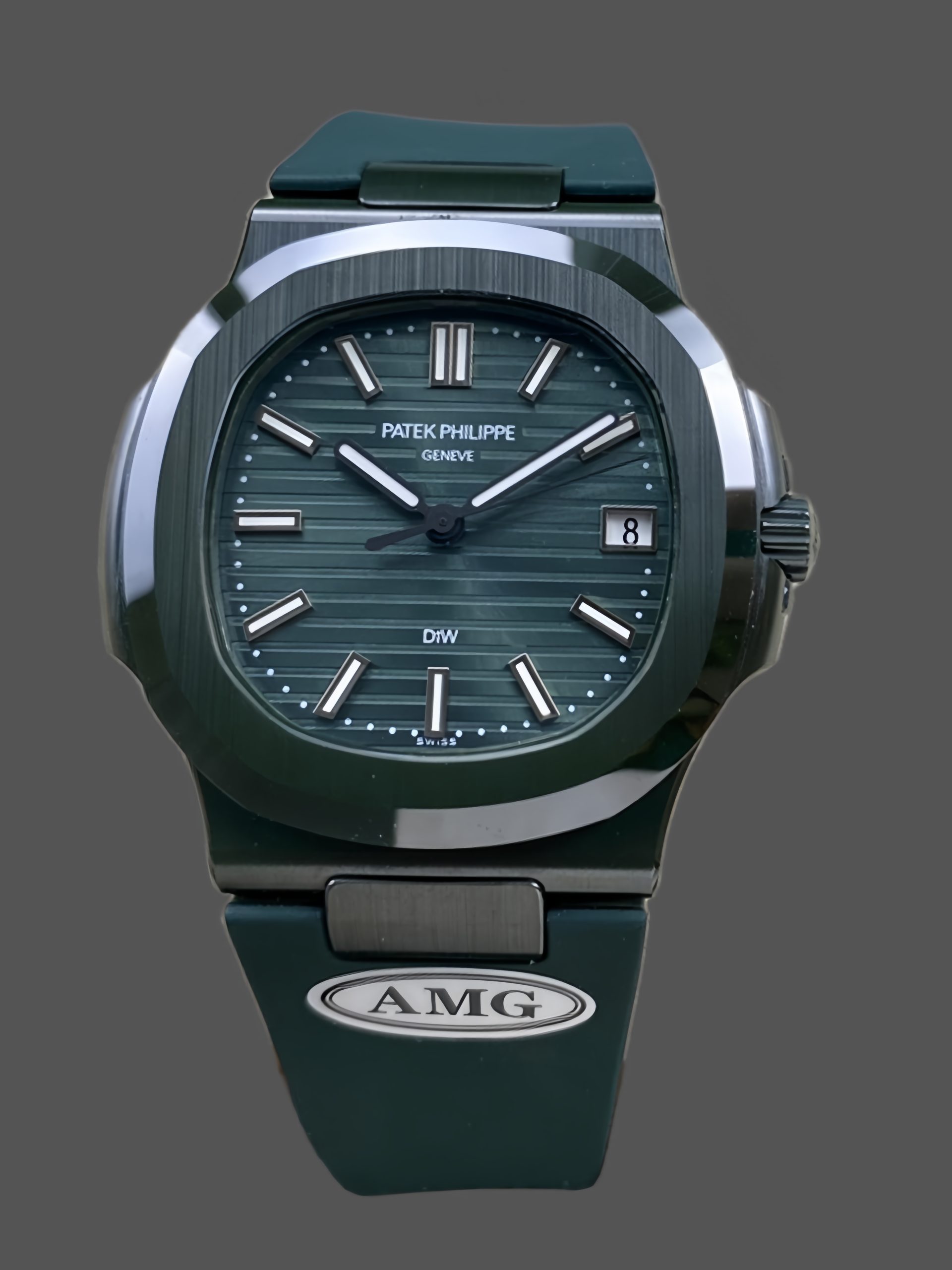 4B70A7DA-89DD-1849-2B94-5BFC2457FA58 Patek Philippe Nautilus Green Rubber Green Dial 5711 40MM Watch - Image 1