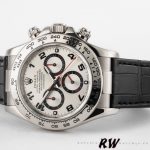 Rolex Daytona 116519 Black Alligator Leather strap silver Dial 40mm Mens Replica Watch - Image 3