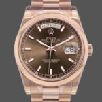 Rolex Day-Date 118205 Rose Gold Chocolate Dial 36mm Unisex Replica Watch